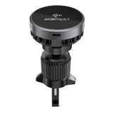 Suport Acefast with Wireless Charging (D40), for Air Vent, Magnetic Grip, Ice Cooling, Qi2, USB-C, 15W, Metal Gray