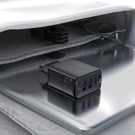 Incarcator Acefast (A57), GaN, Fast Charging, 2x USB, Type-C, PD35W, Smart Chip, Negru