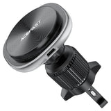 Suport Acefast with Wireless Charging (D41), for Air Vent, Magnetic Grip, USB-C, 15W, for 4.7 - , Argintiu