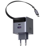 Incarcator Ugreen X614 (65822), USB, 2x Type-C, GaN, Fast Charger, 45W, Gri Spatial