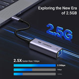 Adaptor Ugreen Ethernet Adapter CM648 (25052), USB-C to RJ45 LAN Port, Plug & Play, Windows, macOS, 1000Mbps, 5Gbps, 2.5G, Gri