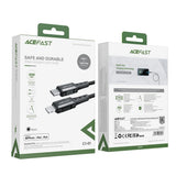 Cablu Acefast (C1-01), Type-C to Lightning, 30W, 3A, Fast Charging, MFi Certification, Nylon Braid, 1.2m, Negru