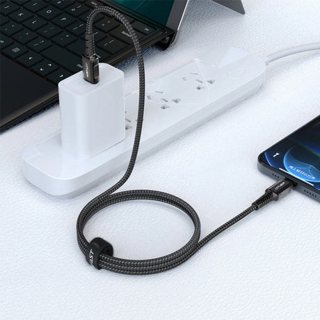 Cablu Acefast (C1-01), Type-C to Lightning, 30W, 3A, Fast Charging, MFi Certification, Nylon Braid, 1.2m, Negru