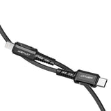 Cablu Acefast (C1-01), Type-C to Lightning, 30W, 3A, Fast Charging, MFi Certification, Nylon Braid, 1.2m, Negru
