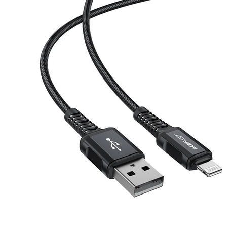 Cablu Acefast (C4-02), Fast Charging, USB to Lightning, 2.4A, Aluminum Alloy, 1.8m, Negru