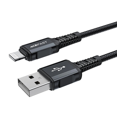 Cablu Acefast (C4-02), Fast Charging, USB to Lightning, 2.4A, Aluminum Alloy, 1.8m, Negru