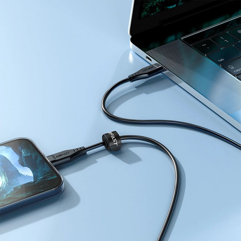 Cablu Acefast (C3-01), Type-C to Lightning, 30W, 3A, Fast Charging, 1.2m, Alb