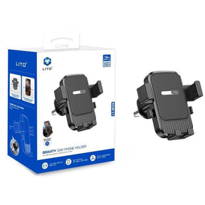 Suport Lito (LT-W08), Air Vent, One-Hand Auto Lock/Release, Gravity Design, Triple-reinforced Clip, 360° Rotation, Gri