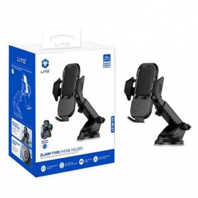 Suport Lito (LT-W10), for Dashboard, Three-layer Nano-gel Suction Cups, Double-lock Vacuum System, 7.3-inch Max, Gri