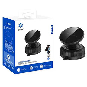 Suport Lito (LT-W12), for Dashboard, Magnetic, Vacuum Sucker, Steady, Negru