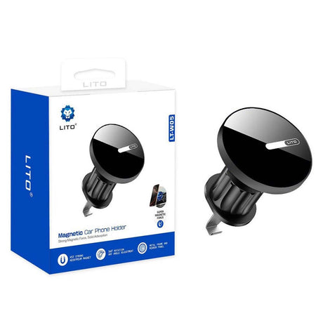 Suport Lito (LT-W05), for Air Vent, with N52 Neodymium Magnet, 360° Rotation, 32mm Wide Tail Clip Hook, Negru