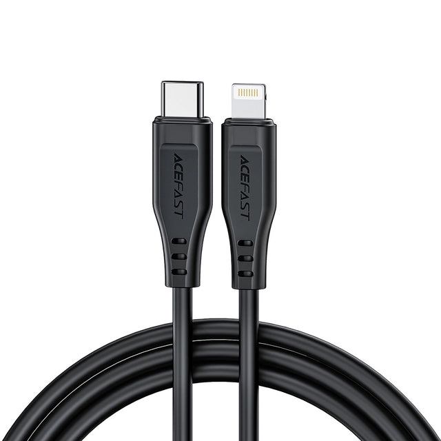 Cablu Acefast (C3-01), Type-C to Lightning, 30W, 3A, Fast Charging, 1.2m, Negru