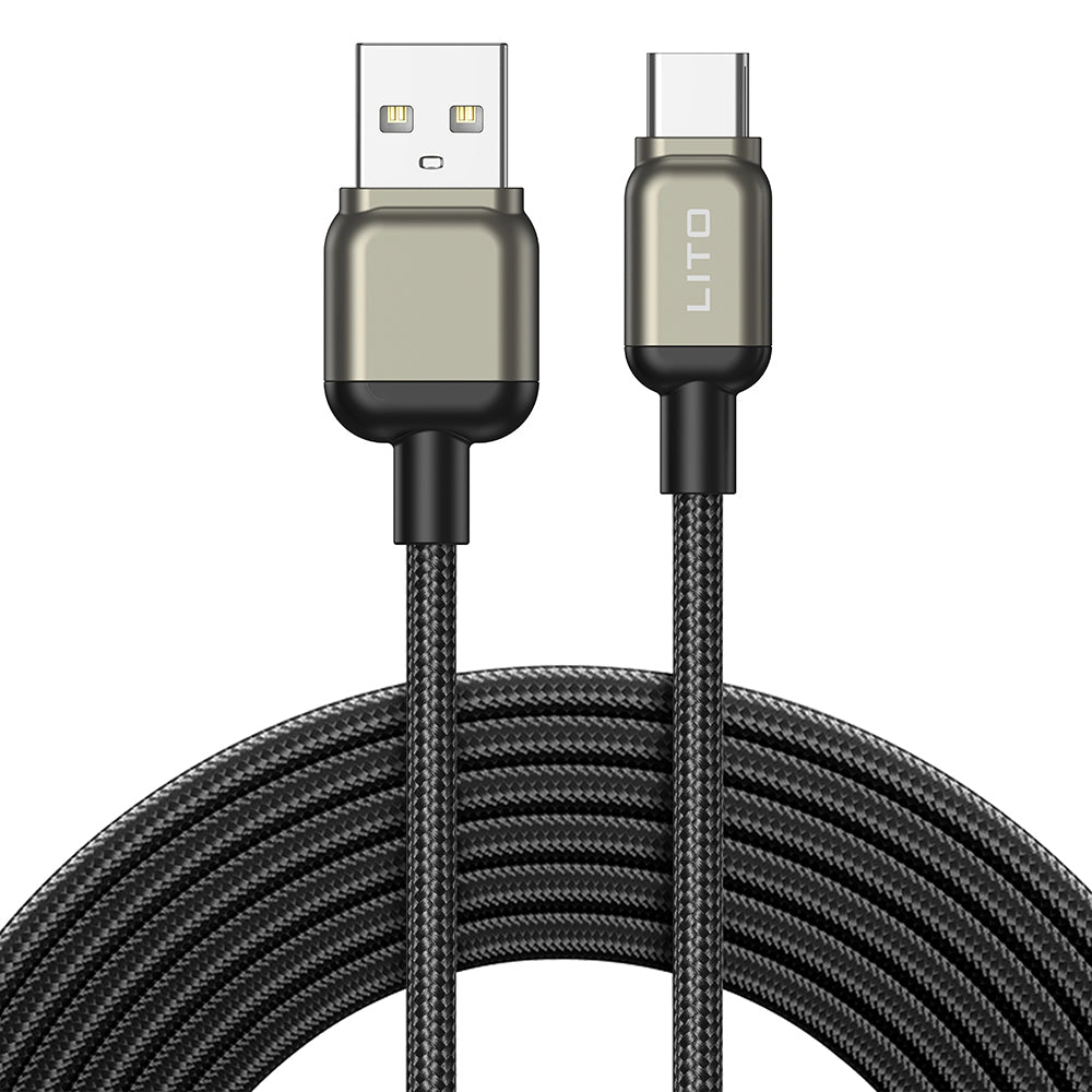 Cablu de Date cu Mufe USB si USB-C - Lito (LD17) - Black