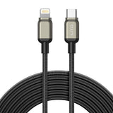Cablu Lito (LD17), Type-C to Lightning, Fast Charging, Braided Nylon, Negru