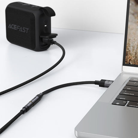 Adaptor Acefast Audio Adapter (J13), USB Male to Jack 3.5mm Female, Plug & Play, High-fidelity Sound, No Delay, 15cm, Negru