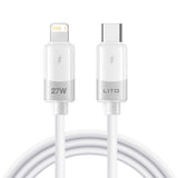 Cablu Lito Liquid Silicone (LD07), Type-C to Lightning, Fast Charging, Anti-freeze, Anti-fire, Alb