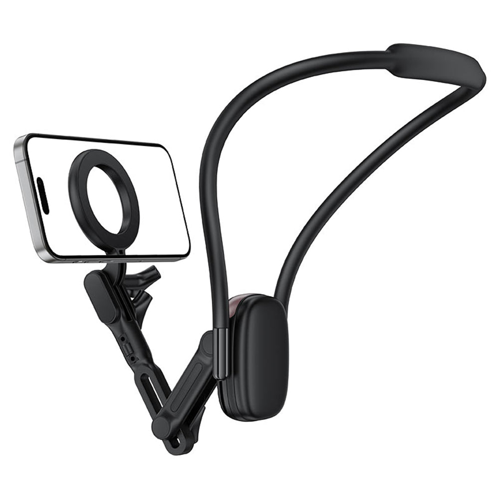 Suport Acefast Neck Phone (E32), Magnetic Grip for GoPro, Phone, 360° Adjustable, Secure Fit, Strong Magnets, Negru