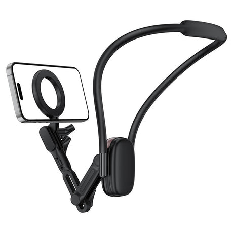 Suport Acefast Neck Phone (E32), Magnetic Grip for GoPro, Phone, 360° Adjustable, Secure Fit, Strong Magnets, Negru