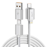 Cablu Lito Magnetic 4in1 (LD21), 5A High Current, 100W Fast Charging, Magnetic Design, Built-in Smart Chip, Alb