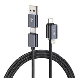 Cablu Lito Magnetic 4in1 (LD21), 5A High Current, 100W Fast Charging, Magnetic Design, Built-in Smart Chip, Negru
