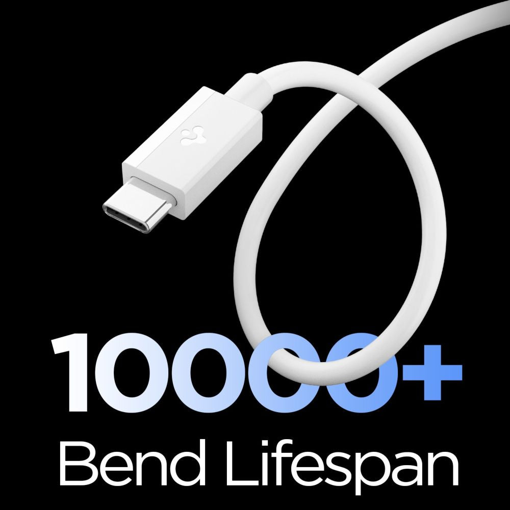 Cablu Spigen Essential EB6010AC (ACA08715), Fast Charging, USB to Type-C, 60W, 480Mbps, 1m, Alb