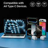 Cablu Spigen Essential EB6010AC (ACA08715), Fast Charging, USB to Type-C, 60W, 480Mbps, 1m, Alb