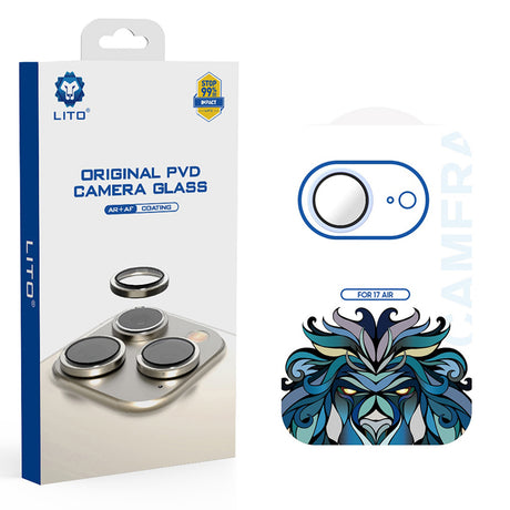 Folie de protectie Lito Titanium AR Camera Glass compatibil cu iPhone 17 Air, Albastru Deschis