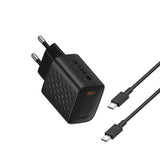 Incarcator Lito (LC17), Type-C Output, PD30W, GaN, PC Fireproof, EU Plug, Negru