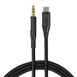 Adaptor Lito Audio Cable Adapter (LA02), Type-C to Jack 3.5mm, Zero Signal Loss, Nylon-braided, 1m, Negru