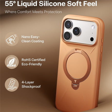 Husa de protectie Torras QPRO Silicone Series compatibil cu iPhone 17 Pro, Portocaliu