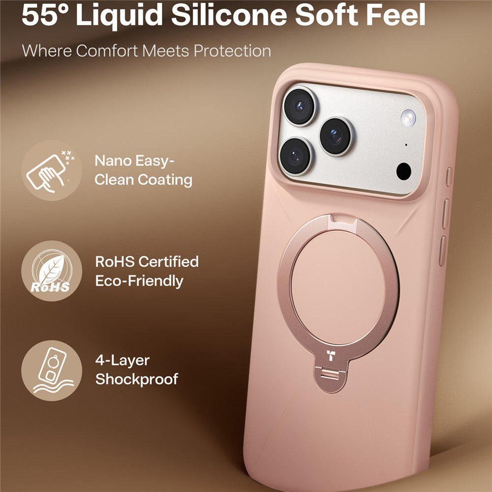 Husa de protectie Torras QPRO Silicone Series compatibil cu iPhone 17 Pro Max, Roz