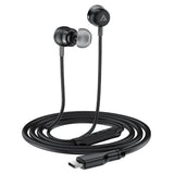 Casti Acefast Wired Earphones (L8), Type-C, In-ear Design, with Microphone, Control Remote, Flexible, Silicone, 1.2m, Negru