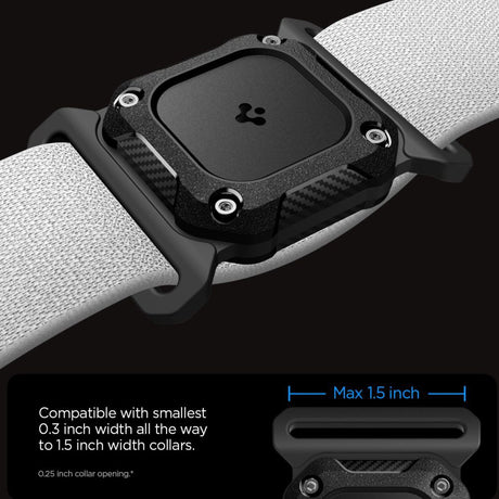Suport Spigen Tough Armor (ACS09780), Apple AirTag 1 / 2, for Pet Colar, Waterproof IP68, Max. 1.5inch Width, Negru