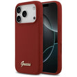 Husa de protectie Guess Silicone Script Metal Logo MagSafe (GUHMP17LSMBSLM) compatibil cu iPhone 17 Pro, Rosu