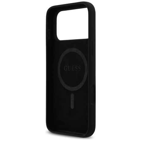 Husa de protectie Guess Silicone Logo Strass 4G MagSafe (GUHMP17XM4DGPK) compatibil cu iPhone 17 Pro Max, Negru