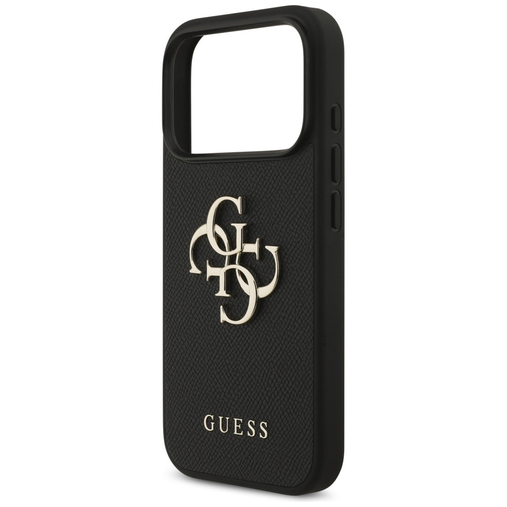 Husa de protectie Guess Hardcase 4G Grained Big and Classic Logo (GUHCP17LPGT4MBK) compatibil cu iPhone 17 Pro, Negru