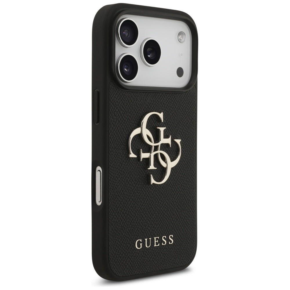Husa de protectie Guess Hardcase 4G Grained Big and Classic Logo (GUHCP17LPGT4MBK) compatibil cu iPhone 17 Pro, Negru