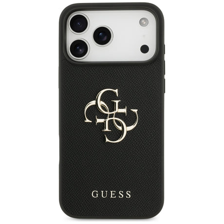 Husa de protectie Guess Hardcase 4G Grained Big and Classic Logo (GUHCP17XPGT4MBK) compatibil cu iPhone 17 Pro Max, Negru