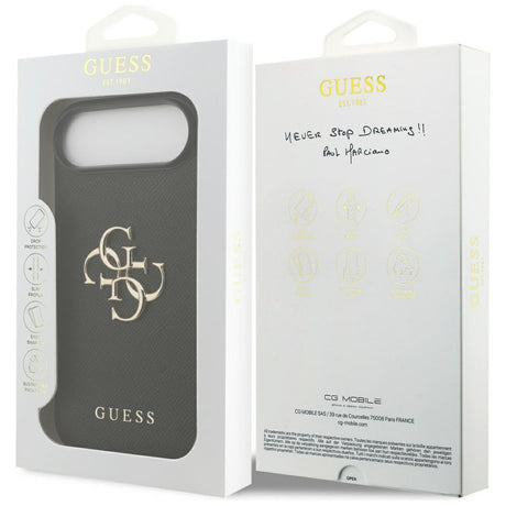 Husa de protectie Guess Hardcase 4G Grained Big and Classic Logo (GUHCP17MPGT4MBK) compatibil cu iPhone 17 Air, Negru