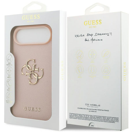 Husa de protectie Guess Hardcase 4G Grained Big and Classic Logo (GUHCP17MPGT4MBP) compatibil cu iPhone 17 Air, Roz
