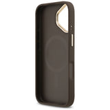 Husa de protectie Guess Grained Strass Logo MagSafe (GUHMP17SPGCRMDEW) compatibil cu iPhone 17, Maro