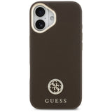 Husa de protectie Guess Grained Strass Logo MagSafe (GUHMP17SPGCRMDEW) compatibil cu iPhone 17, Maro