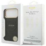 Husa de protectie Guess Peony Hot Stamp compatibil cu iPhone 17 Pro Max, Negru