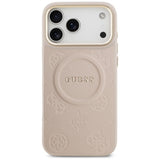 Husa de protectie Guess Peony Hot Stamp compatibil cu iPhone 17 Pro Max, Roz
