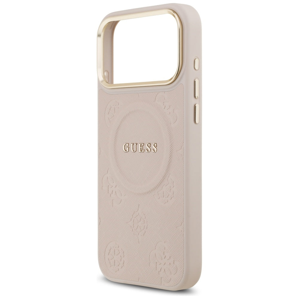 Husa de protectie Guess Peony Hot Stamp compatibil cu iPhone 17 Pro Max, Roz