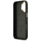 Husa de protectie Guess Grained Strass Logo MagSafe (GUHMP17SPGCRMDEK) compatibil cu iPhone 17, Negru