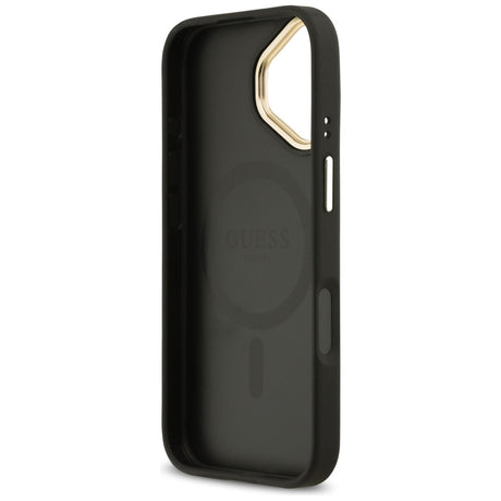 Husa de protectie Guess Grained Strass Logo MagSafe (GUHMP17SPGCRMDEK) compatibil cu iPhone 17, Negru