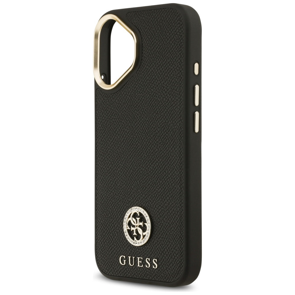 Husa de protectie Guess Grained Strass Logo MagSafe (GUHMP17SPGCRMDEK) compatibil cu iPhone 17, Negru