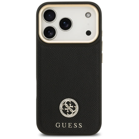 Husa de protectie Guess Grained Strass Logo MagSafe (GUHMP17LPGCRMDEK) compatibil cu iPhone 17 Pro, Negru