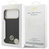 Husa de protectie Guess Grained Strass Logo MagSafe (GUHMP17XPGCRMDEK) compatibil cu iPhone 17 Pro Max, Negru